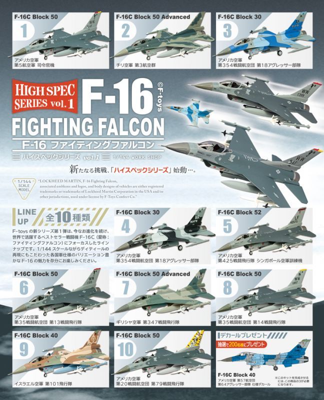エフトイズ ハイスペックシリーズ 1/144戦闘機 F-16 ファイティングファルコン 6 アメリカ空軍 第35戦闘航空団 第13戦闘飛行隊 航空機・ 戦闘機